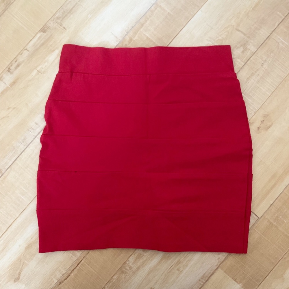 Red Mini Skirt - Picture 2 of 6
